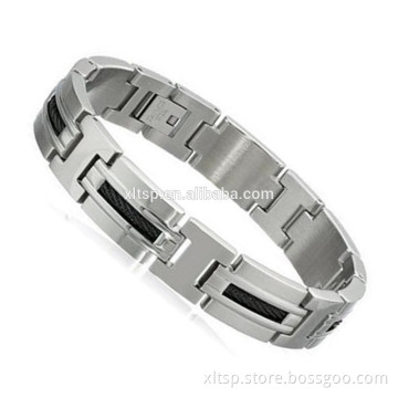 Most popular cable bracelet pure titanium energy health bracelet